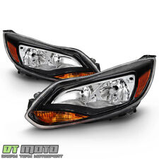 2012-2014 Ford Focus Black Headlights Headlamps Replacement 12-14 Leftright Set