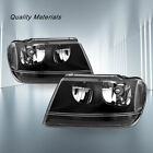 For 1999-2004 Jeep Grand Cherokee Wj Black Headlights Assembly Lamps Leftright