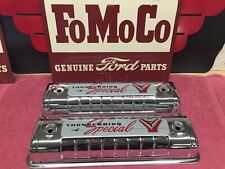 1955-1957 Ford Y-block New Chrome Valve Covers 1957 Decals 1954-1962