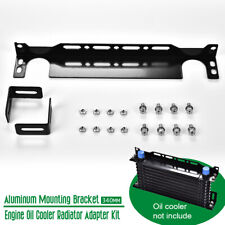 Black Universal Aluminum Mounting Bracket Engine Oil Cooler Radiator Adapter Kit