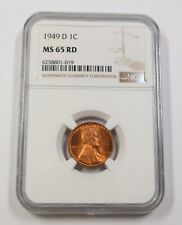 1949-d Ngc Ms65 Rd Lincoln Wheat Penny Cent - 1c Coin Us 35265a