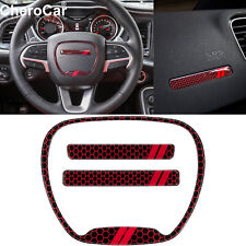 Steering Wheel Emblem Kit Trim Cover For 15-21 Dodge Challenger Charger Durango