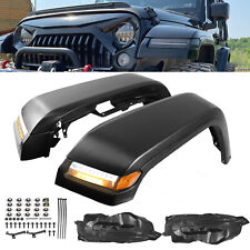 Front Fender Flares W Lights For 2007-2018 Jeep Wrangler Jk Replacement