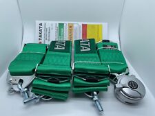 Takata Race 4 Point Snap-on 3 Racing Seat Belt Harness With Camlock Green
