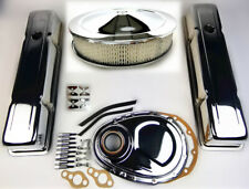 1958-79 Sbc Chevy 350 Chrome Engine Dress Up Kit Tall Valve Covers Air Cleaner