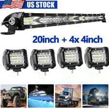 20 Inch Led Light Bar Combo Spot Flood Truck Offroad 4 Pods Kit For Jeep Suv