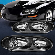 Black Housing For 1998-2002 Chevy Camaro Z28 Ss Replacement Headlamps Headlights