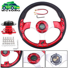 12.5 Universal Red O Shape Racing Steering Wheel With Quick Release Adapter