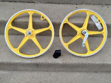 Vintage Lester Bmx Mags Yellow With Rad Pad Stem Cover Gt Dg 1970-80s