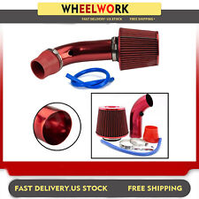 Car Cold Air Intake Filter 3 Power Flow Hose Induction Pipe Kit Aluminum Red