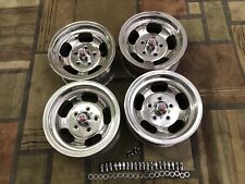 Vintage 14x7 Set 4 Polished Real Us Indy Mags 5 On 4 34 Chevy Hotrod Nice