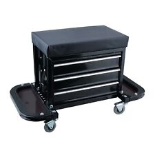 Mechanics Creeper Roller Seat Tool Box Chest Cabinet Storage Box With 3 Drawers