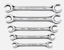 New Craftsman 5 Pc Metric Mm Flare Line Nut Open End Wrench Set 9mm To 18mm