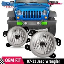 Clear Bumper For Jeep Wrangler 2007 2008-2010 Fog Lights Factory Driving Lamps