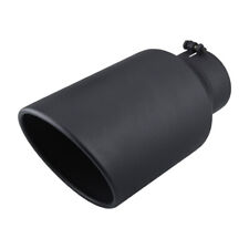 Black Diesel Stainless Steel Bolt On Exhaust Tip 5 Inlet 8 Outlet 15 Long