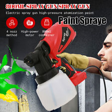 Electric Hvlp Paint Sprayer Gun Spray Pattern 800ml 4 Nozzle For Home Car Diy