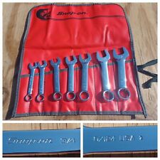 Snap-on Tools Combination Ox Stubby Sae Wrench Set 7pc 38- 34 Usa Wpouch