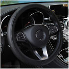 15 Black Pu Leather Steering Wheel Cover Breathable Anti-slip Car Accessories
