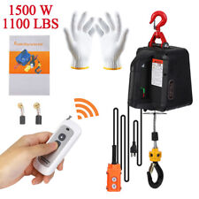 3-in-1 Portable Electric Hoist Power Winch 1100lbs Wired Wireless Remote Control