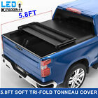 5.8ft Tri-fold Tonneau Cover Truck Bed For 2019-2022 Chevy Silverado Sierra 1500