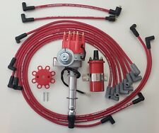 Chevy 327 350 Small Hei Distributor Red 45k Coil 8.5mm Wires Under Exhaust