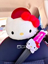 2 Pcs Us Seller Hello Kitty Headrest And Seatbelt Cover  Car Accessories