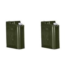 2pcs Jerry Can 5gal 20l Green Metal Tough Steel Tank Military Style Storage Gas