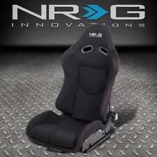 Nrg Innovations Rsc-400bk Reclinable Fabric Race Racing Bucket Seat Wslider