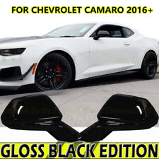 Gloss Black Rearview Mirror Covers Trim Wo Tsh For 2016-2023 Chevy Camaro
