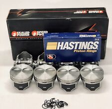 Chevy 383 Stroker Flat Top Hypereutectic Coated Pistons Set Of 8 Wmoly Rings.