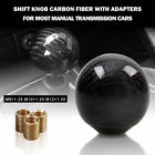Universal Gear Shift Knob Round Ball Shape Car Black Carbon Fiber