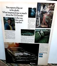 1971 1972 Chrysler New Yorker Car Original Print Ad