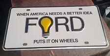 Nos Ford Better Idea Light Bulb Dealer License Plate Mustang Torino Boss Gt Oem