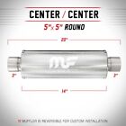 Magnaflow Muffler Ss Center 5 Inch Round 14 Inch Body 3 Inch Inlet Outlet 14867