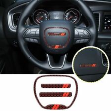 Steering Wheel Emblem Frame Trim Cover Kit For Dodge Challenger Charger 15 Red