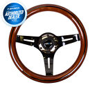 Nrg Steering Wheel Dark Wood Grain 310mm 3 Spoke Blackchrome Center St-310brb-bk