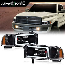 Fit For 1994-2002 Dodge Ram 1500 2500 3500 Led Tube C Light Bar Headlights Lamps