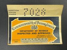 1939-1940 Pennsylvania Inspection Sticker Pa Vtg Car Truck Unissued Antique Ford