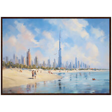 Dubai Skyline Painting United Arab Emirates Art Print Dubai Cityscape Wall Art
