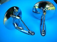 Vintage Style Round Chrome Mirrors Hot Rods Classic Muscle Car Restorod New